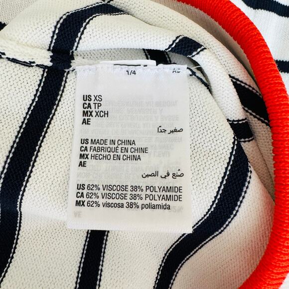 On 34th Macys Women White Navy Nautical Striped Sweater Midi Pencil Skirt XS NEW - Picture 7 of 12